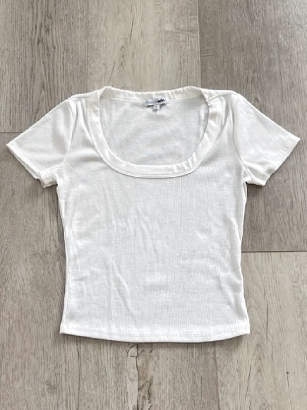 Fashion Nova | White Scoop Neck Ribbed Short Sleeve Tee